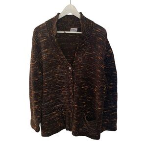 Men’s Chunky Knit Chocolate Brown Sweater Cardigan Size 40 EU Large US Vintage
